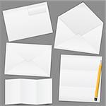 Envelopes and paper, vector eps10 illustration