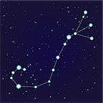 Constellation of scorpio on night starry sky