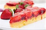 Closeup of Homemade Strawberry Cake with Jelly - Shallow Depth of Field