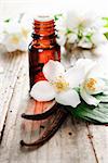 Essential oil with jasmine flower and vanilla