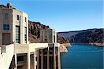 Hoover Dam (Boulder Dam), the dam on the Colorado River in Black Canyon, on the border of Arizona and Nevada, USA