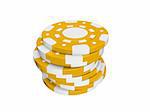 casino chips  stack isolated on white background