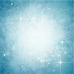 winter abstract background with bokeh lights, snowflakes and stars