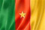 Cameroon flag, three dimensional render, satin texture