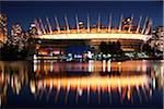 BC Place Stadium in der Nacht, Vancouver, British Columbia, Kanada