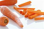 Whole carrots and carrot sticks