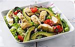 Chicken salad with avocados and sesame seeds