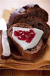 Bread with cream cheese and jam