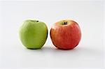 Two apples (red and green)