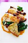 Fillet of bream with chard, artichokes and raisins
