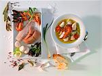 Bouillabaisse avec des ingrédients