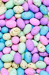 Brightly coloured chocolate eggs