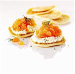 Blinis with smoked salmon and cream cheese