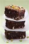 Brownies with nuts and pistachios