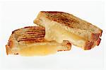 Grilled Cheese Sandwich with Orange Cheese; Halved and Stacked