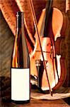 Bottle of White Wine; Violin