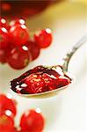 Redcurrant jelly on spoon