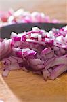 Chopped red onion (close up)