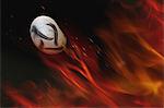 Flammes et ballon de football