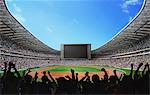 Silhouette Of Spectators In Grandstand