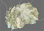Relief map of Macedonia (with border and mask). This image was compiled from data acquired by landsat 5 & 7 satellites combined with elevation data.