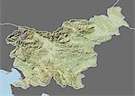 Relief map of Slovenia (with border and mask). This image was compiled from data acquired by landsat 5 & 7 satellites combined with elevation data.