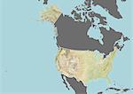 Relief map of the United States (with border and mask). This image was compiled from data acquired by landsat 5 & 7 satellites combined with elevation data.