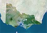 Vue satellite de l'état de Victoria, Australie. Cette image a été compilée à partir de données acquises par les satellites LANDSAT 5 & 7.