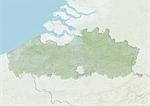 Relief map of Flemish Region, Belgium. This image was compiled from data acquired by LANDSAT 5 & 7 satellites combined with elevation data.