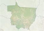 Reliefkarte des Bundesstaates Mato Grosso, Brasilien. Dieses Bild wurde aus Daten von LANDSAT 5 & 7 Satelliten kombiniert mit Höhendaten erworbenen zusammengestellt.
