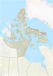 Relief map of Nunavut, Canada. This image was compiled from data acquired by LANDSAT 5 & 7 satellites combined with elevation data.