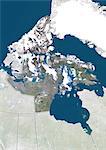 Satellite view of Nunavut, Canada. This image was compiled from data acquired by LANDSAT 5 & 7 satellites.