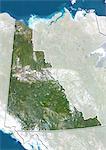 Satellitenaufnahme des Yukon, Kanada. Dieses Bild wurde aus Daten von Satelliten LANDSAT 5 & 7 erworbenen zusammengestellt.