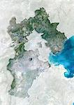 Satellitenaufnahme von der Provinz Hebei, China. Dieses Bild wurde aus Daten von Satelliten LANDSAT 5 & 7 erworbenen zusammengestellt.