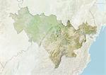 Plan-relief de la province du Jilin en Chine. Cette image a été compilée à partir de données acquises par les satellites LANDSAT 5 & 7 combinées avec les données d'élévation.