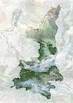 Satellite view of the province of Shaanxi, China. This image was compiled from data acquired by LANDSAT 5 & 7 satellites.
