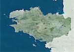 Satellitenaufnahme von Bretagne, Frankreich. Dieses Bild wurde aus Daten von Satelliten LANDSAT 5 & 7 erworbenen zusammengestellt.