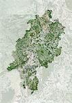 Satellite view of the State of Hesse, Germany. This image was compiled from data acquired by LANDSAT 5 & 7 satellites.