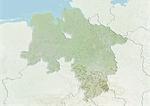 Plan-relief de l'état de Basse-Saxe, Allemagne. Cette image a été compilée à partir de données acquises par les satellites LANDSAT 5 & 7 combinées avec les données d'élévation.