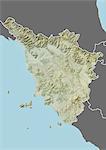 Reliefkarte der Region Toskana, Italien. Dieses Bild wurde aus Daten von LANDSAT 5 & 7 Satelliten kombiniert mit Höhendaten erworbenen zusammengestellt.