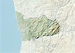 Reliefkarte des Landkreises von Porto, Portugal. Dieses Bild wurde aus Daten von LANDSAT 5 & 7 Satelliten kombiniert mit Höhendaten erworbenen zusammengestellt.