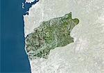 Satellitenaufnahme von dem Distrikt Viana do Castelo, Portugal. Dieses Bild wurde aus Daten von Satelliten LANDSAT 5 & 7 erworbenen zusammengestellt.