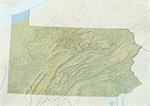 Plan-relief de l'état de Pennsylvanie, aux États-Unis. Cette image a été compilée à partir de données acquises par les satellites LANDSAT 5 & 7 combinées avec les données d'élévation.