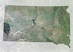 Satellitenaufnahme von den Bundesstaat South Dakota, USA. Dieses Bild wurde aus Daten von Satelliten LANDSAT 5 & 7 erworbenen zusammengestellt.