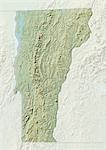 Relief map of the State of Vermont, United States. This image was compiled from data acquired by LANDSAT 5 & 7 satellites combined with elevation data.