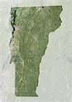 Satellite view of the State of Vermont, United States. This image was compiled from data acquired by LANDSAT 5 & 7 satellites.