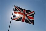 Un drapeau britannique et rétro-éclairé