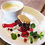 Plate of shortbread with fruits