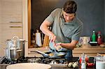 Man preparing food in the kitchen