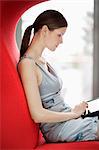 Businesswoman using digital tablet in an office